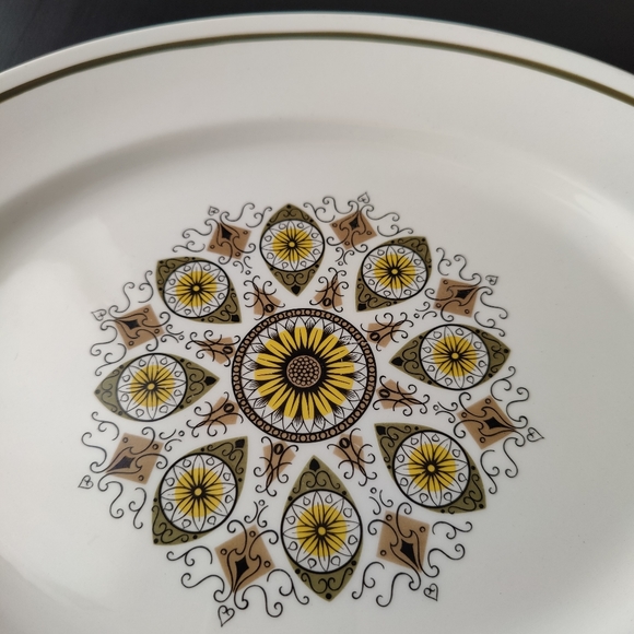 Vintage c.60s | Swinnerton's Ironstone oval platter | paisley green - Picture 10 of 12